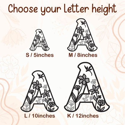 Wildflower Nursery Name Sign - Floral Wall Letters - 3D Wooden Wall Art - Baby Girl Room Decor - Baby Shower Gift