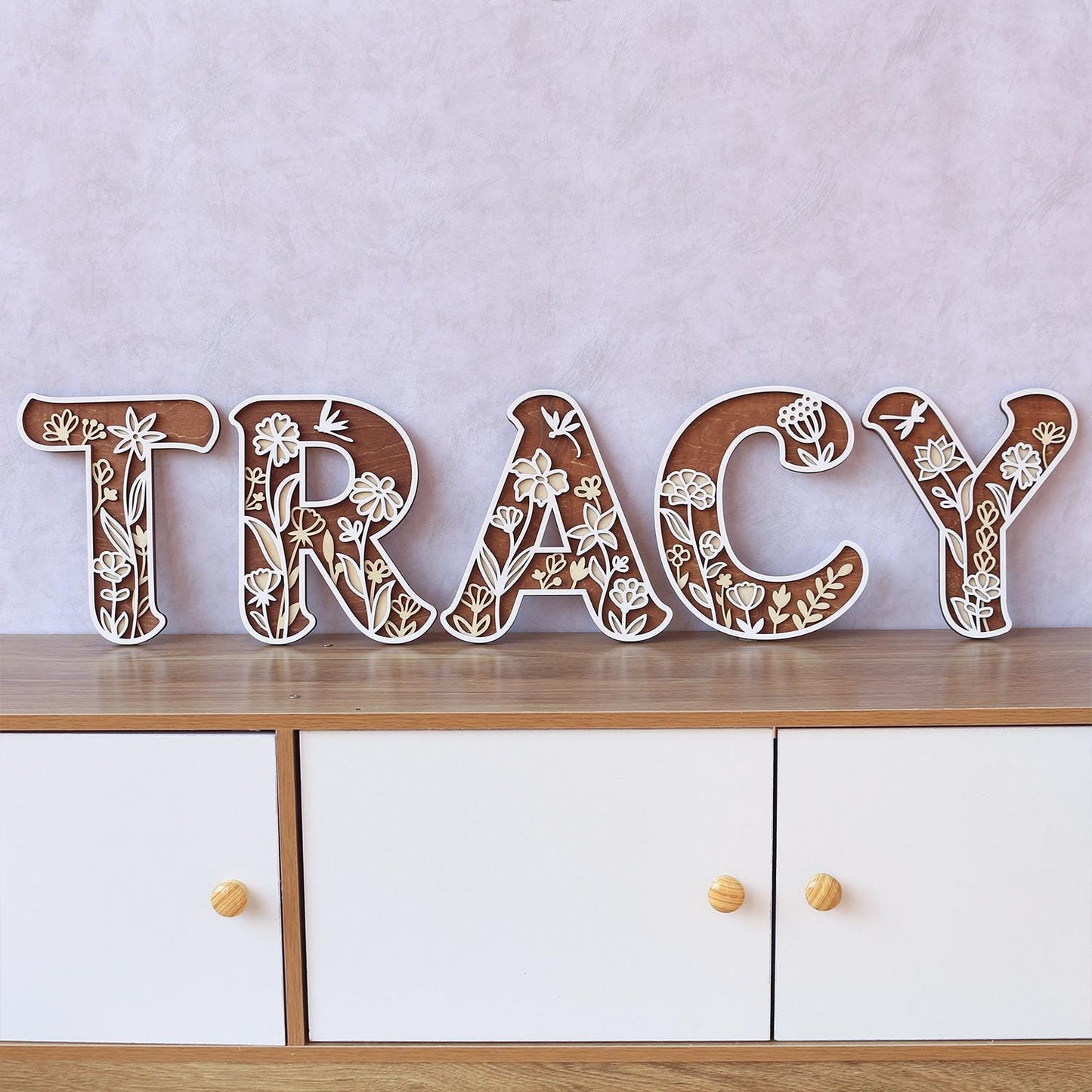 Wildflower Nursery Name Sign - Floral Wall Letters - 3D Wooden Wall Art - Baby Girl Room Decor - Baby Shower Gift - Baby Girl Gifts