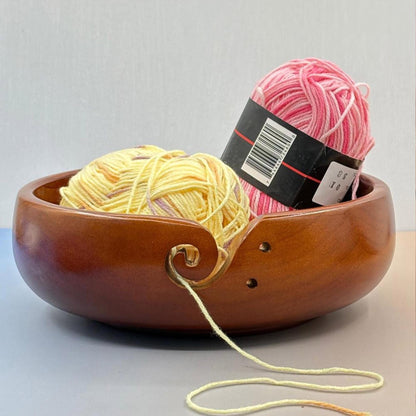 Personalized Wooden Portable Yarn Bowl for Knitting Storage Bowl with Holes for Crochet Yarn Organizing and Storage,Christmas Gifts