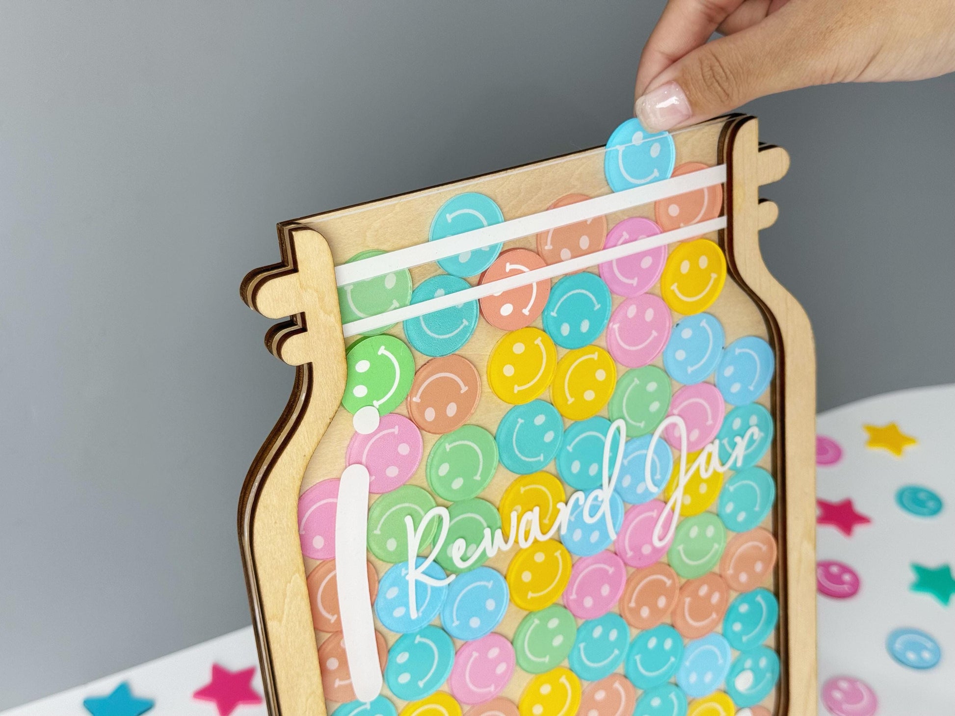 Magnetic Reward Jar,Smiley Face Token,Reward Jar With Star Token,Potty Training,Kids Toilet,Chore Chart Gifts For Kids,Back To School