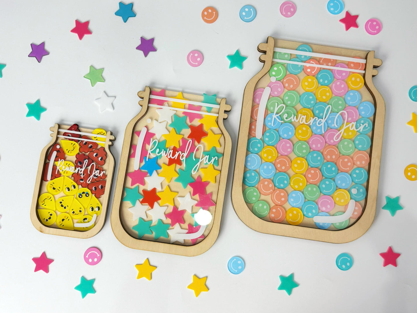 Smiley Training Reward Jar with Token System,Smiley Face Reward Jar,Magnetic Jar For Classroom,Chore Chart Gift for Kid,Back To School Gift.