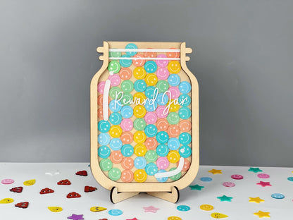 Magnetic Reward Jar,Smiley Face Token,Reward Jar With Star Token,Potty Training,Kids Toilet,Chore Chart Gifts For Kids,Back To School