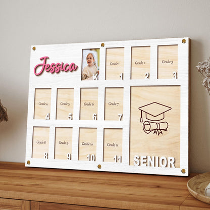 Custom K to Graduation School Picture Frame, Kindergarten To Grad School Picture Frame, School Year Picture Frame, K to 12 Grade Photo Frame