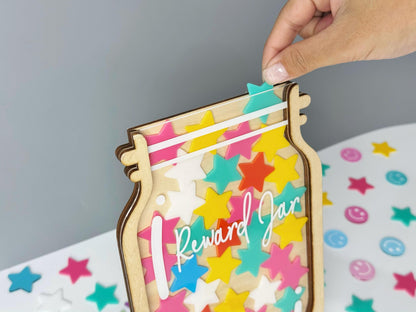 Reward Jar With Star Token,Magnetic Jar For Classroom,Star Jar Chore Chart Gift For Kid,Back To School,Teacher Reward Jar,Class Reward Jar,