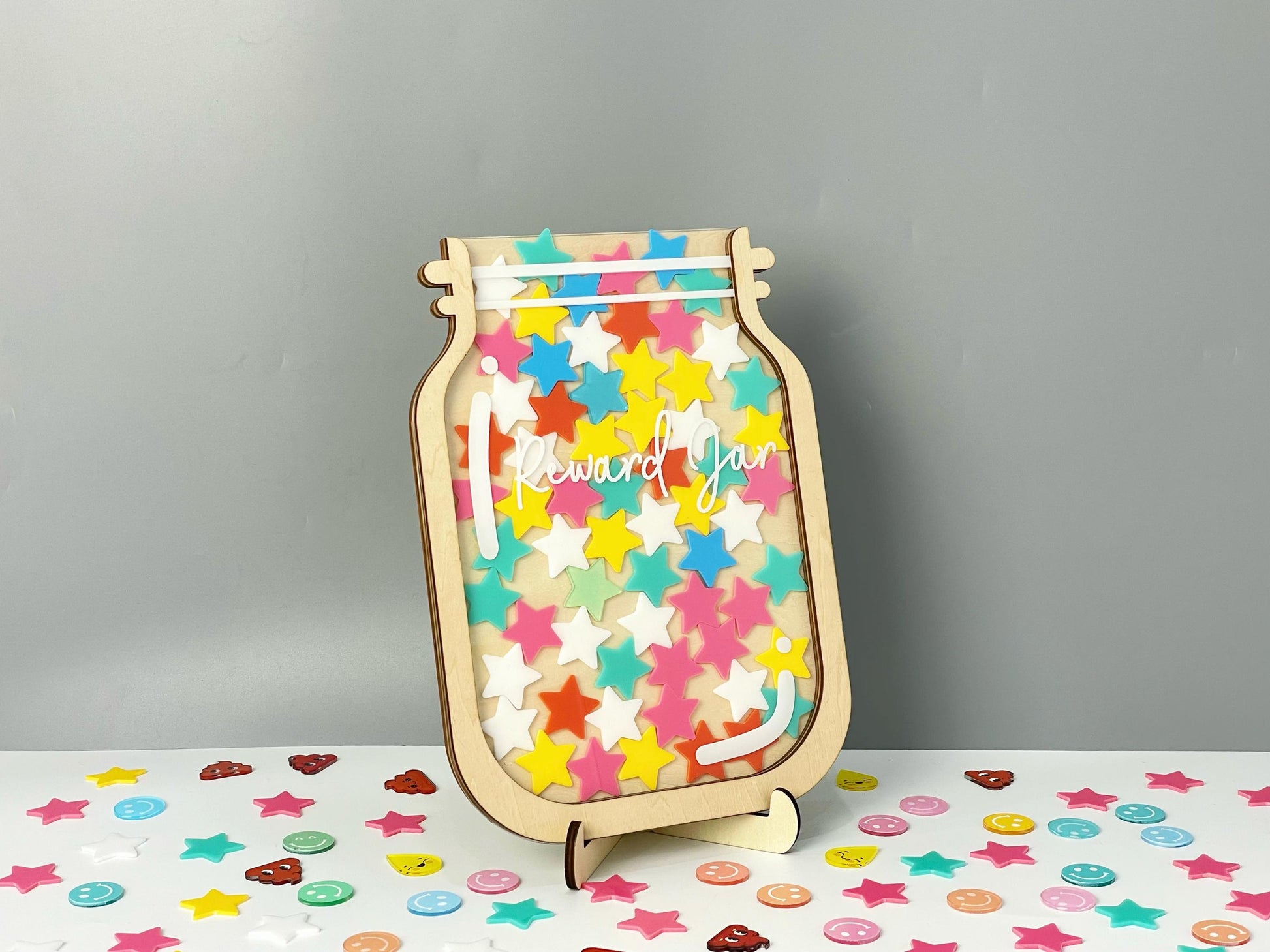 Magnetic Reward Jar,Smiley Face Token,Reward Jar With Star Token,Potty Training,Kids Toilet,Chore Chart Gifts For Kids,Back To School