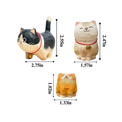 Handmade Wooden Cat Figurine,Hand-Carved Wood Cat,Minimalist Cat Ornament,Unique Cat Lover Gift,Holiday Decor,Desk Decor,Cute Animal Statute