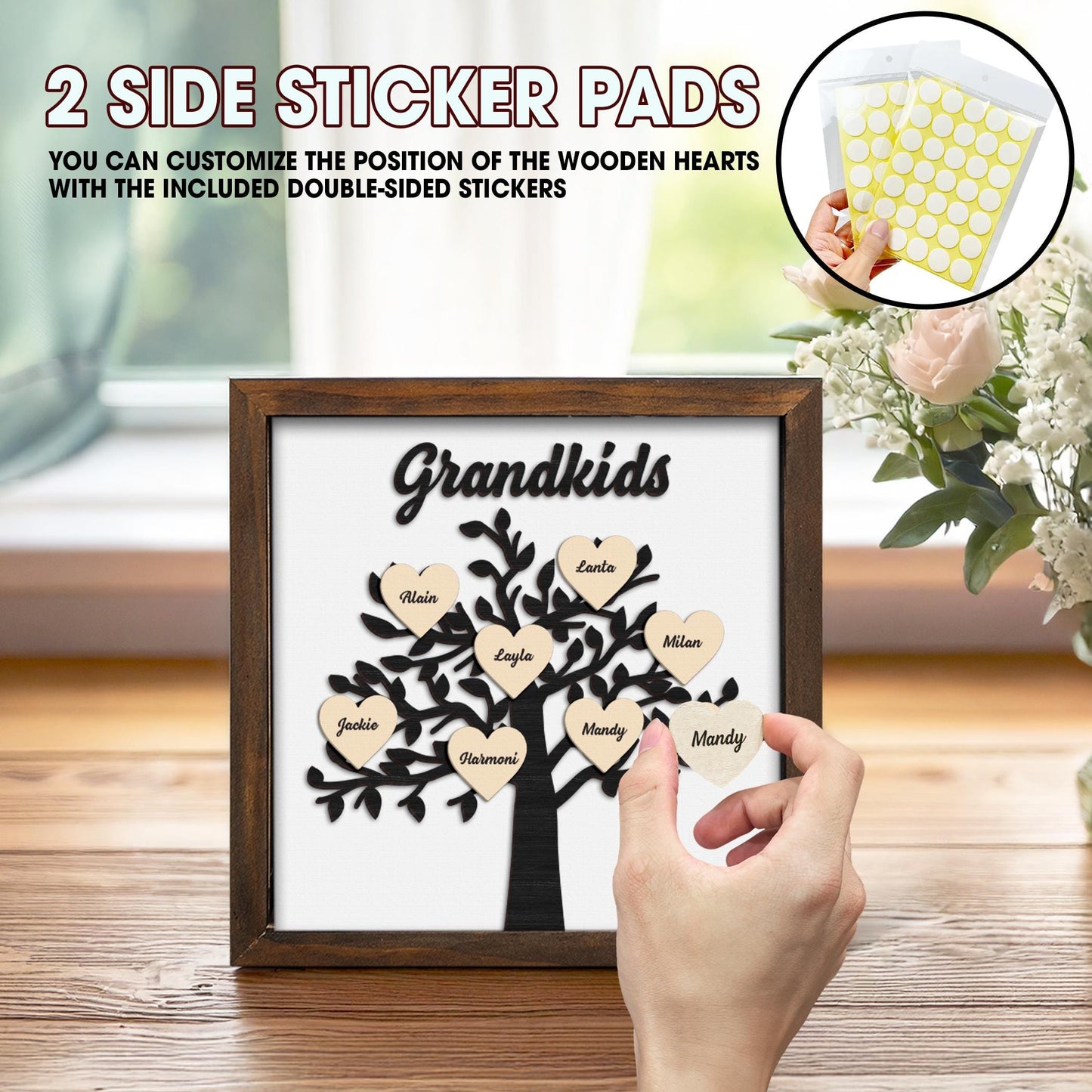 Personalized Family Wooden Frame,Mother Day Gift From Grandkid,Best Mom,Mom Grandma Gift,Grandkid Names,Mother's Day,Father's Day,Home Decor