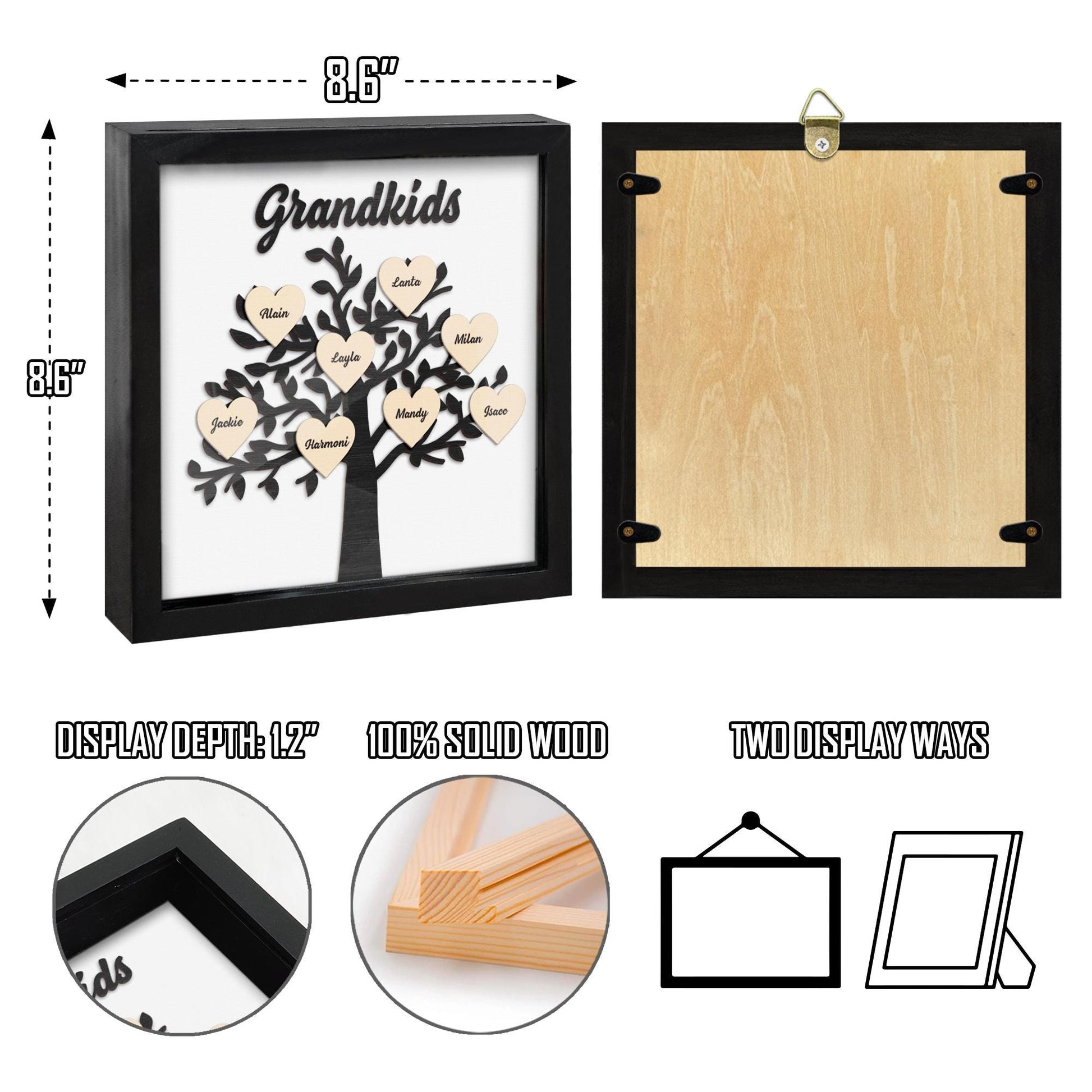 Personalized Family Wooden Frame,Mother Day Gift From Grandkid,Best Mom,Mom Grandma Gift,Grandkid Names,Mother's Day,Father's Day,Home Decor