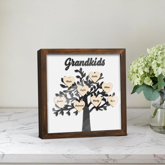 Personalized Family Wooden Frame,Mother Day Gift From Grandkid,Best Mom,Mom Grandma Gift,Grandkid Names,Mother's Day,Father's Day,Home Decor
