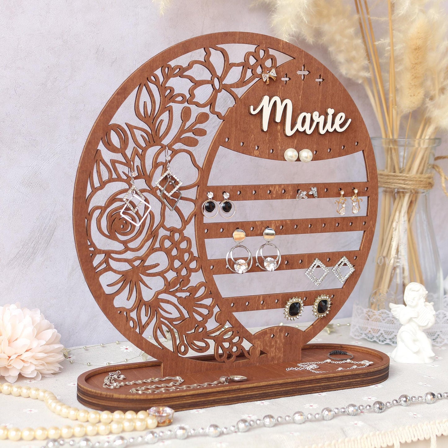Personalized Jewelry Organizer Earring Stand Jewelry Organization Jewelry Holder Gift for Her Personalized Birthday Mothers Day Gifts