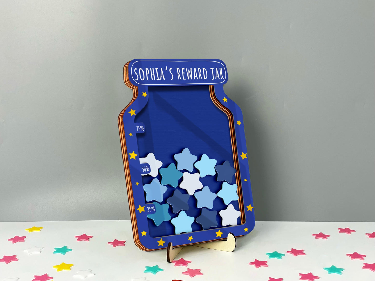 Magnetic Reward Jar with Tokens Classroom Teacher Smiley Star Jar,Chore Chart Gifts for Kids,Reward System,Positive Behavior,Potty Training