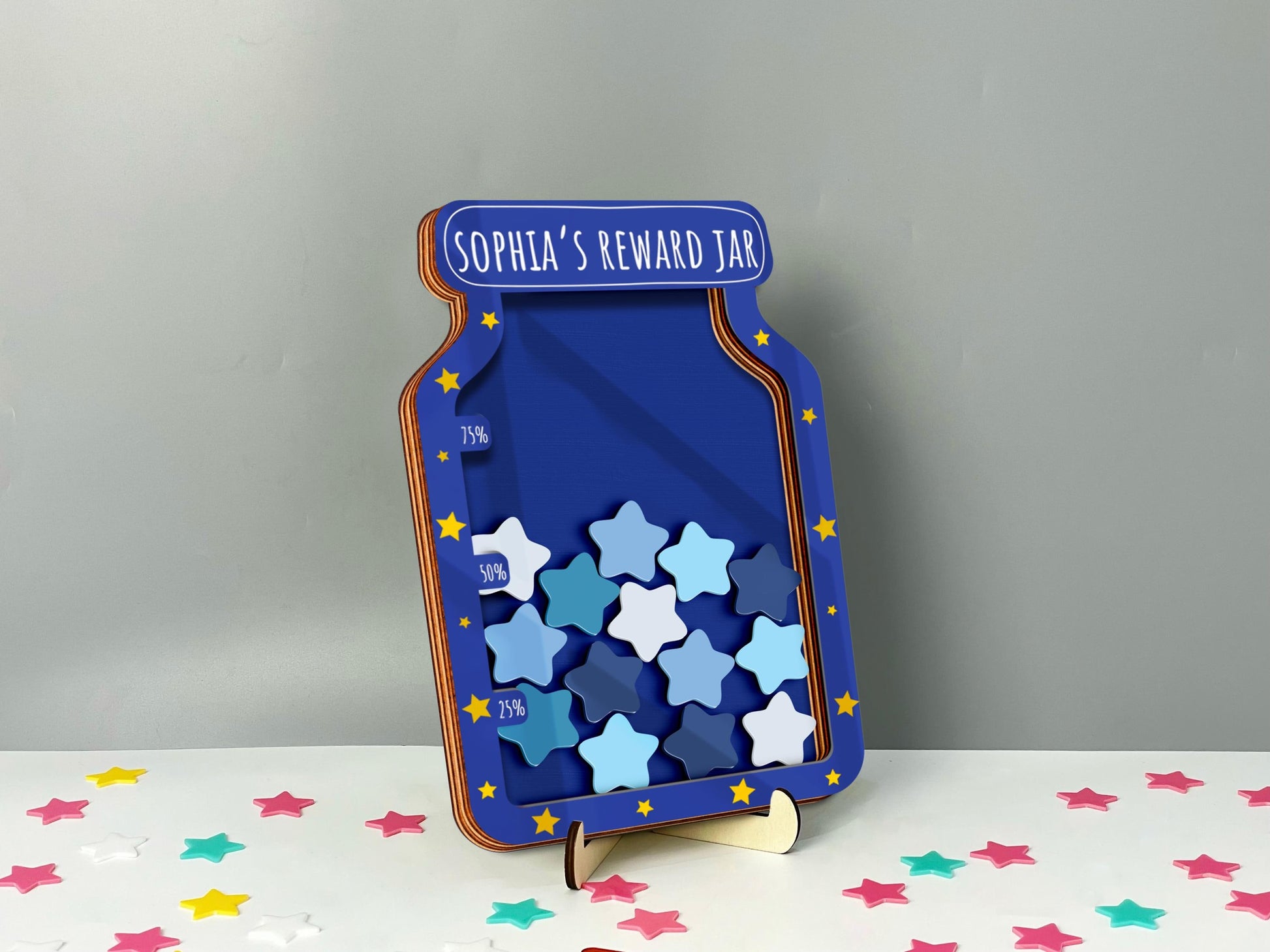 Magnetic Reward Jar with Tokens Classroom Teacher Smiley Star Jar,Chore Chart Gifts for Kids,Reward System,Positive Behavior,Potty Training