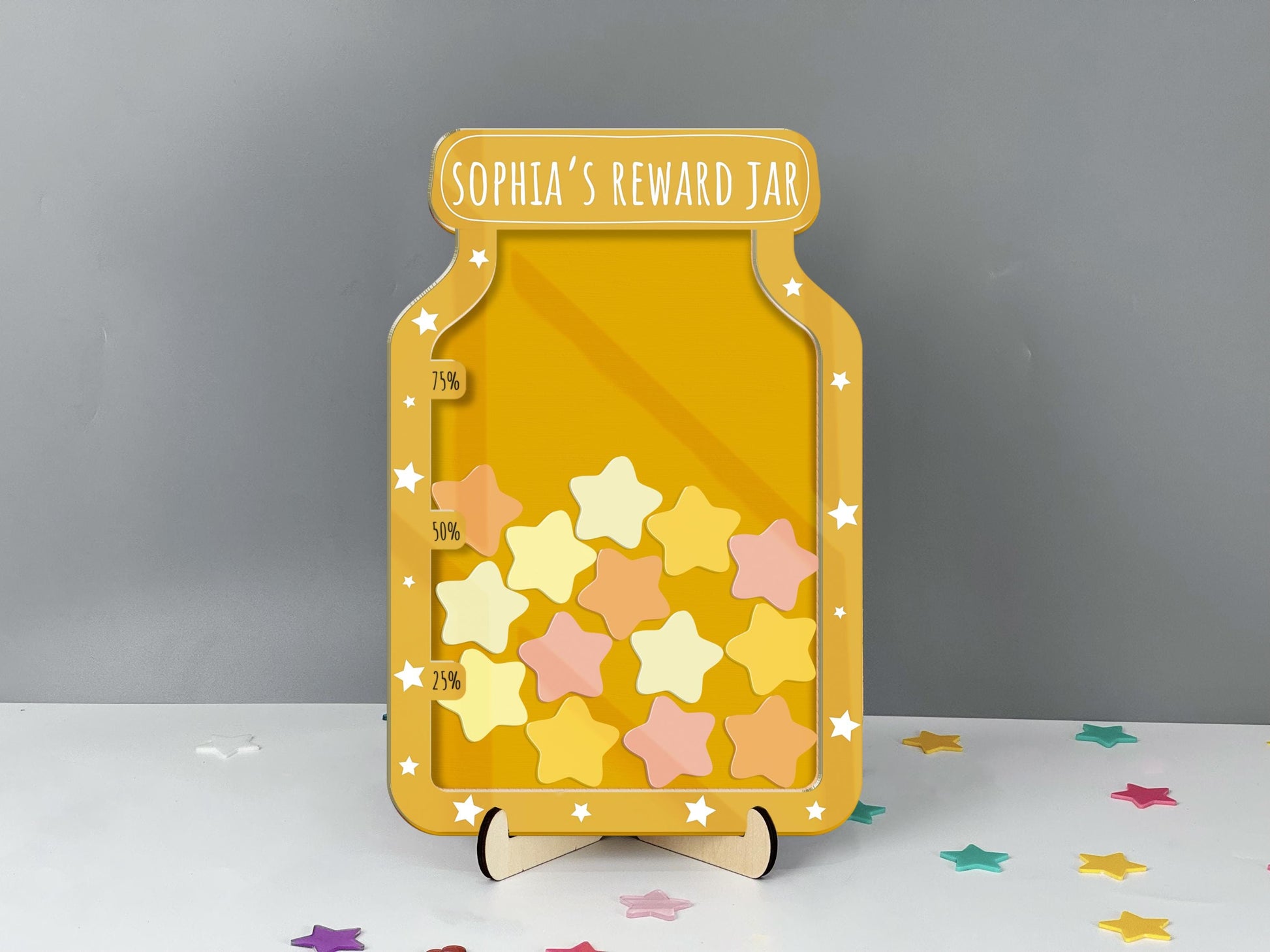 Custom Reward Jar,Magnetic Reward Jar with Tokens,Smiley Star Reward System for Kids Behavior,Back to School,Teacher Gift,Gift for Kid