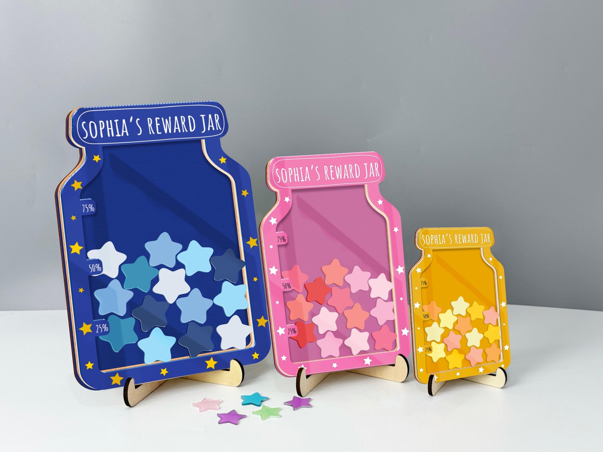 Custom Reward Jar,Magnetic Reward Jar with Tokens,Smiley Star Reward System for Kids Behavior,Back to School,Teacher Gift,Gift for Kid