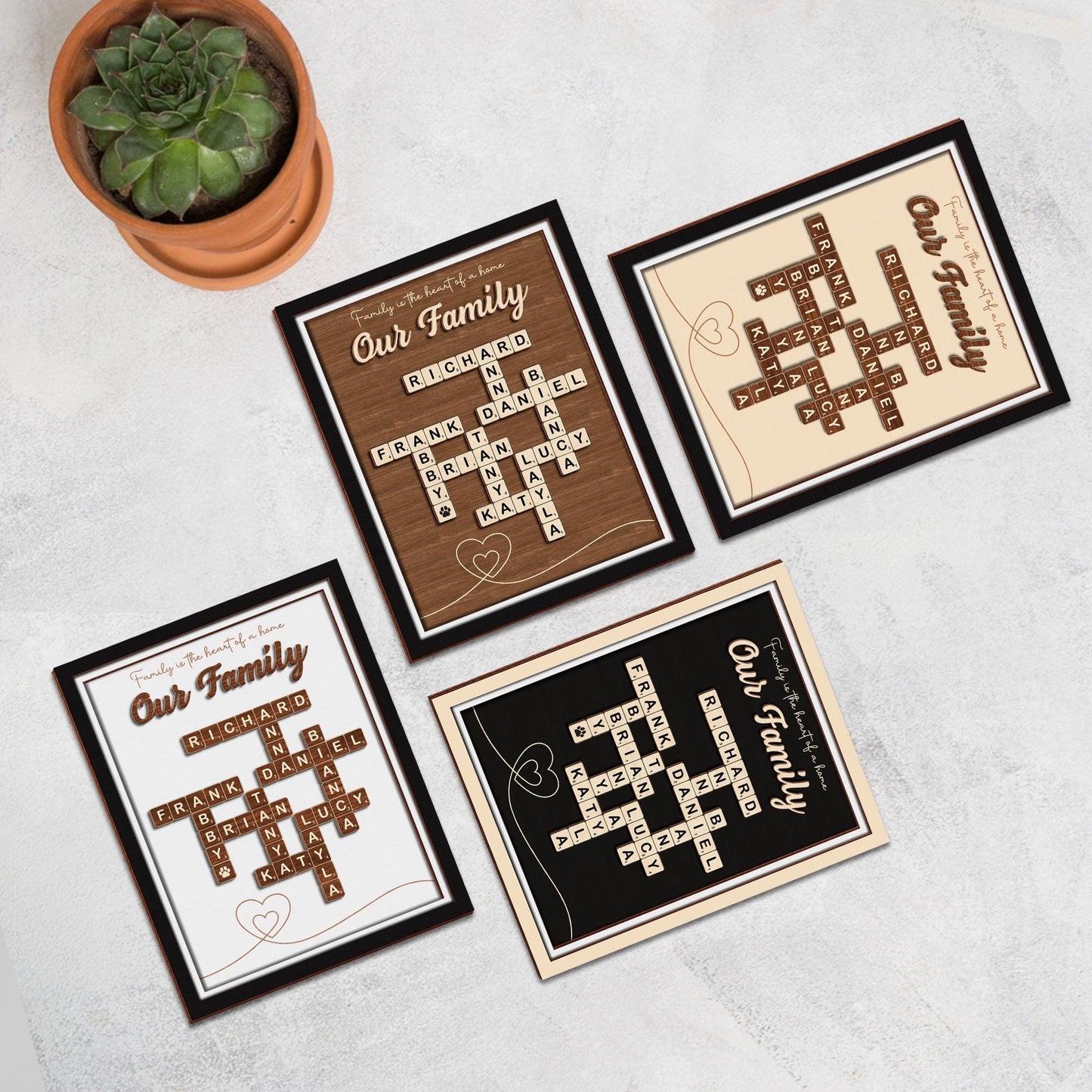 Mother's Day Scrabble Frame Family Tree,Personalized Scrabble Puzzle Wooden Sign,Mom Crossword Scrabble,Mom Puzzle Sign Gift,Grandma Gift