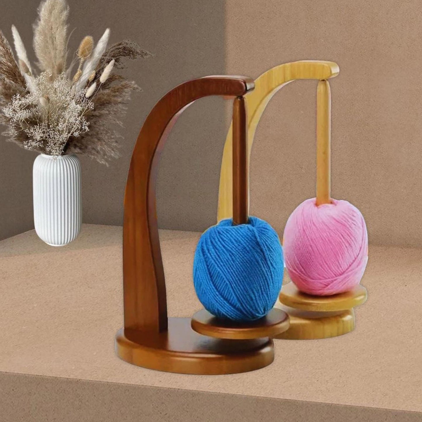 Custom Magnetic Yarn Ball Holder,Wooden Yarn Feeder for Knitting&Crochet,Rotating Yarn Stand,Gift for Knitters Crocheters,Yarn Winders