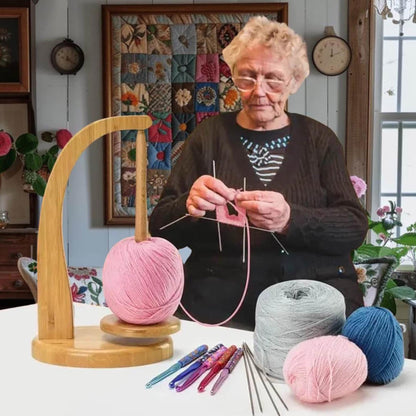 Magnetic yarn holder for knitting and crochet,Crochet Yarn Ball Spinner,Rotating Magnetic Wooden Yarn Holder,Wood Yarn Rack,Knitting Lovers