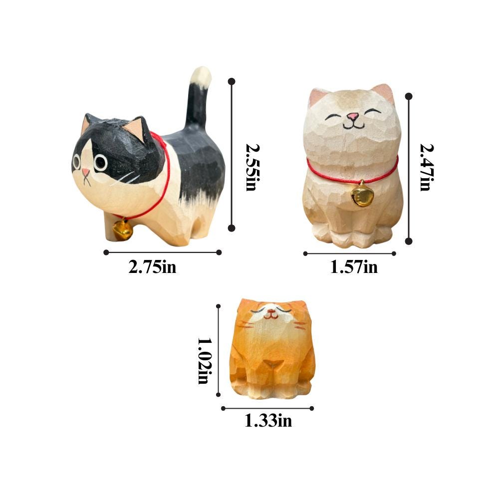 Handmade Wooden Cat Ornament,Engraved name - Memorial Gifts,Wood Cat Figurine,Desktop cat decor,Unique Cat Lover Gift,Gift for friend