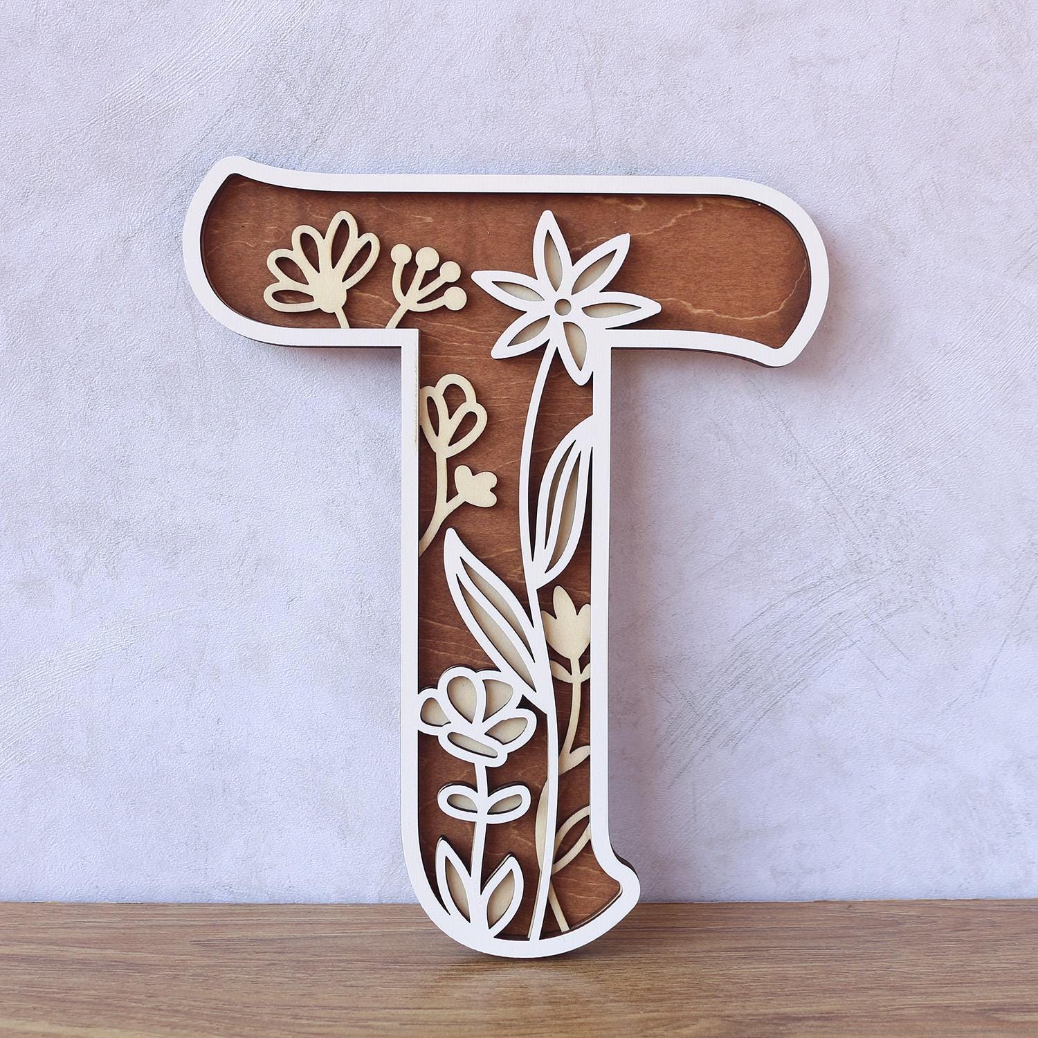 Wildflower Nursery Name Sign - Floral Wall Letters - 3D Wooden Wall Art - Baby Girl Room Decor - Baby Shower Gift