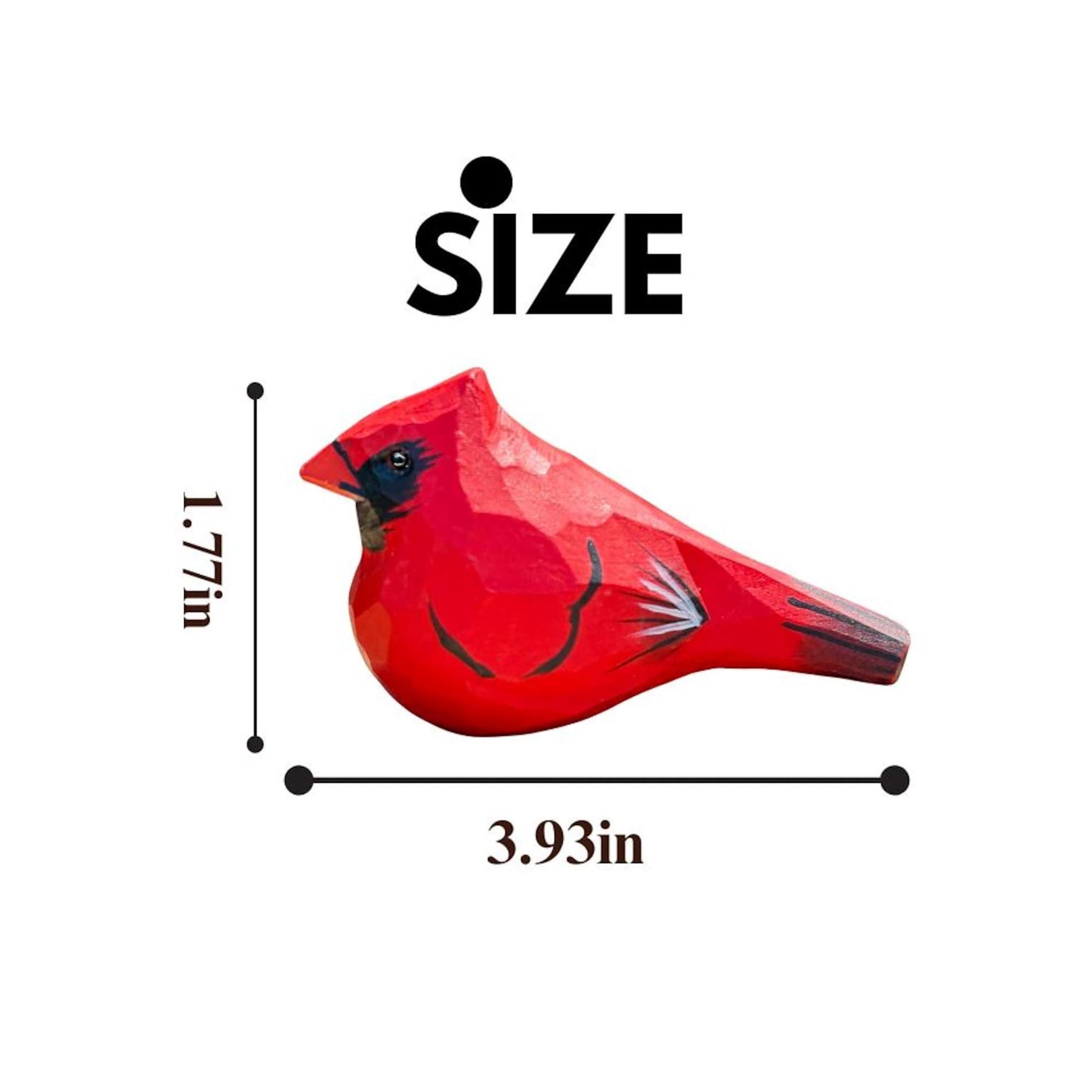 Wooden Cardinal Figurine Hand Painted Carved Birds Statue for Christmas Ornament Gifts,Holiday Decor,Gifts for Bird Lovers