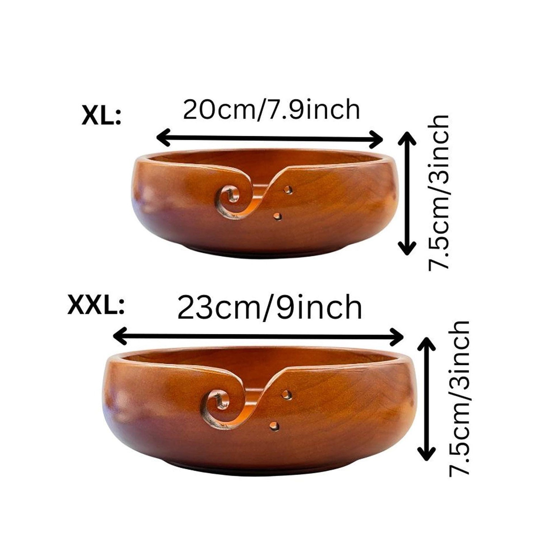 Personalized Wooden Portable Yarn Bowl for Knitting Storage Bowl with Holes for Crochet Yarn Organizing and Storage,Christmas Gifts