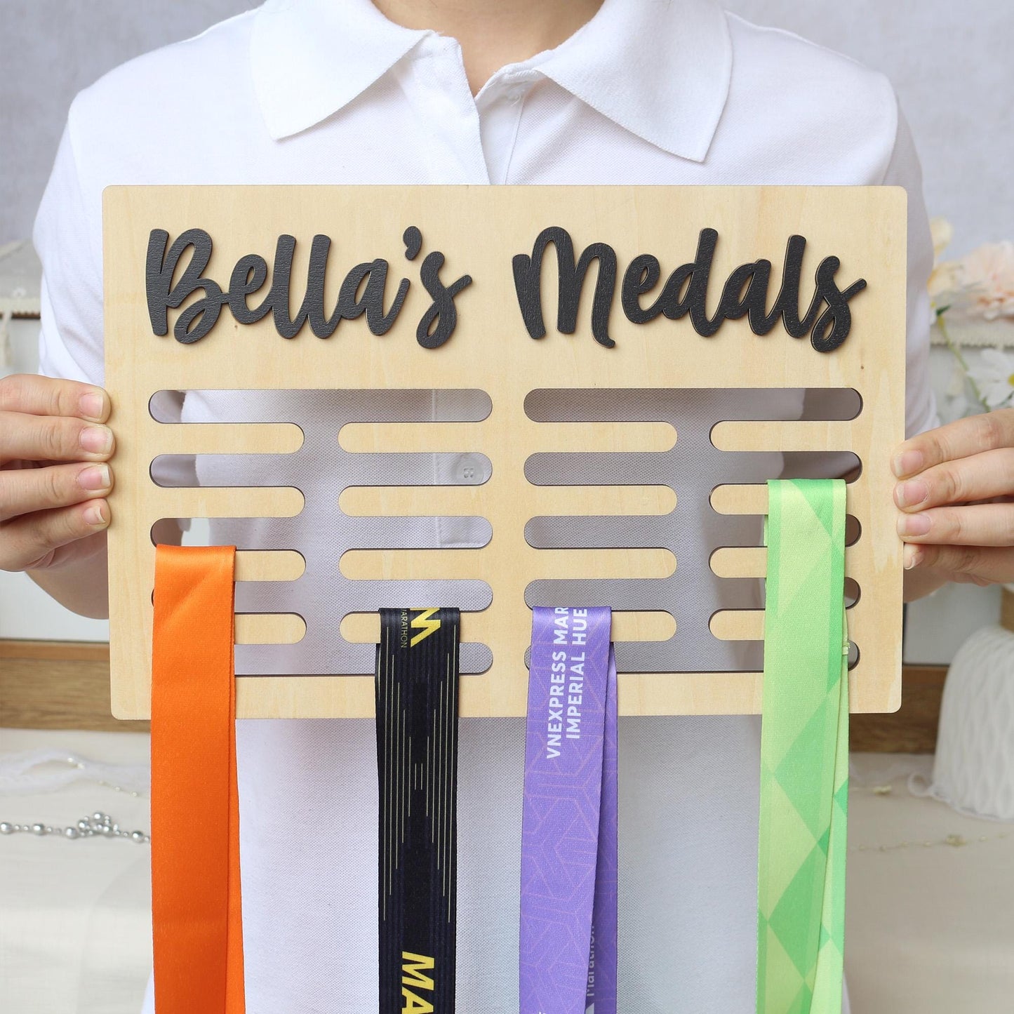 Medal Holder, Gymanstics Medal Hanger, Medal Display, Bedroom Wall Sign, Personalised Sign, Gymnast Sign, Gifts for Runners