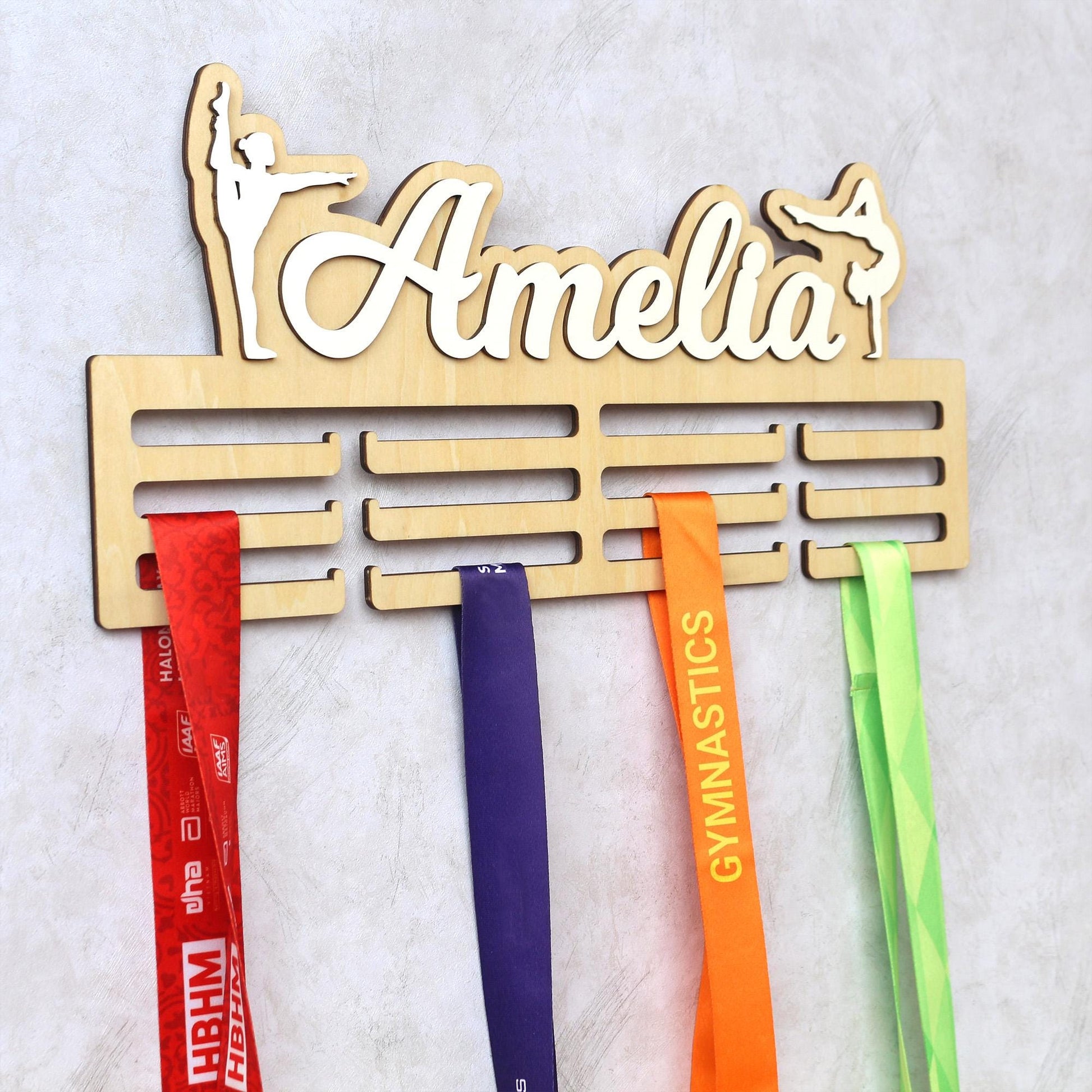 Medal Holder, Gymanstics Medal Hanger, Bedroom Wall Hanging, Medal Display, Bedroom Sign, Bedroom Wall Art, Personalised Sign, Gymnast Sign