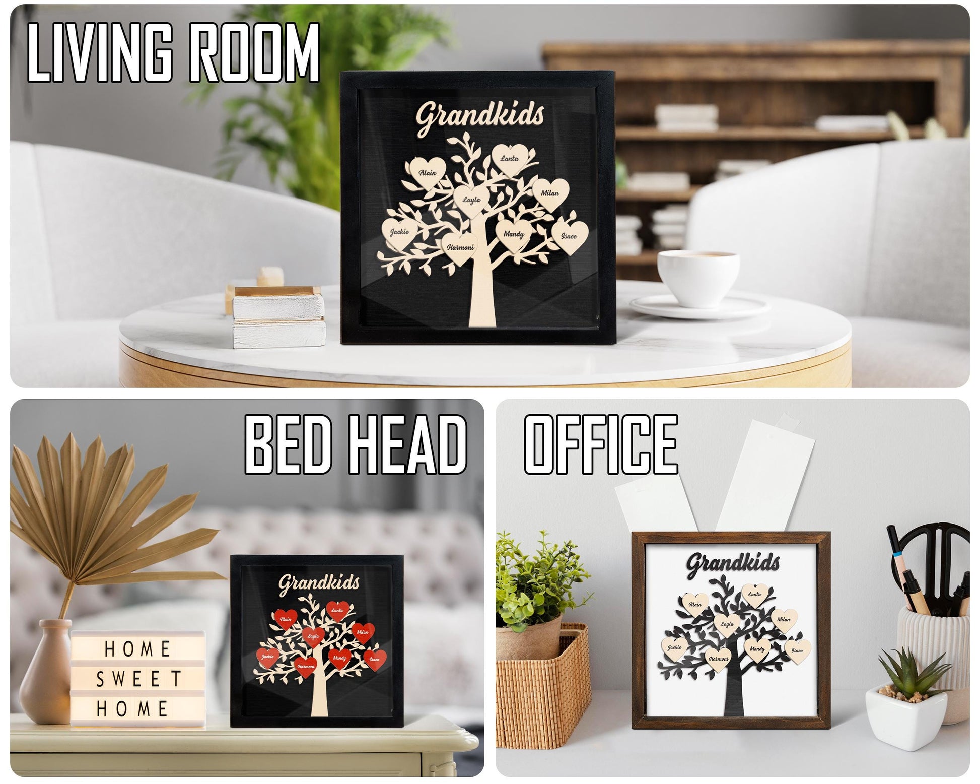 Personalized Family Wooden Frame,Mother Day Gift From Grandkid,Best Mom,Mom Grandma Gift,Grandkid Names,Mother's Day,Father's Day,Home Decor