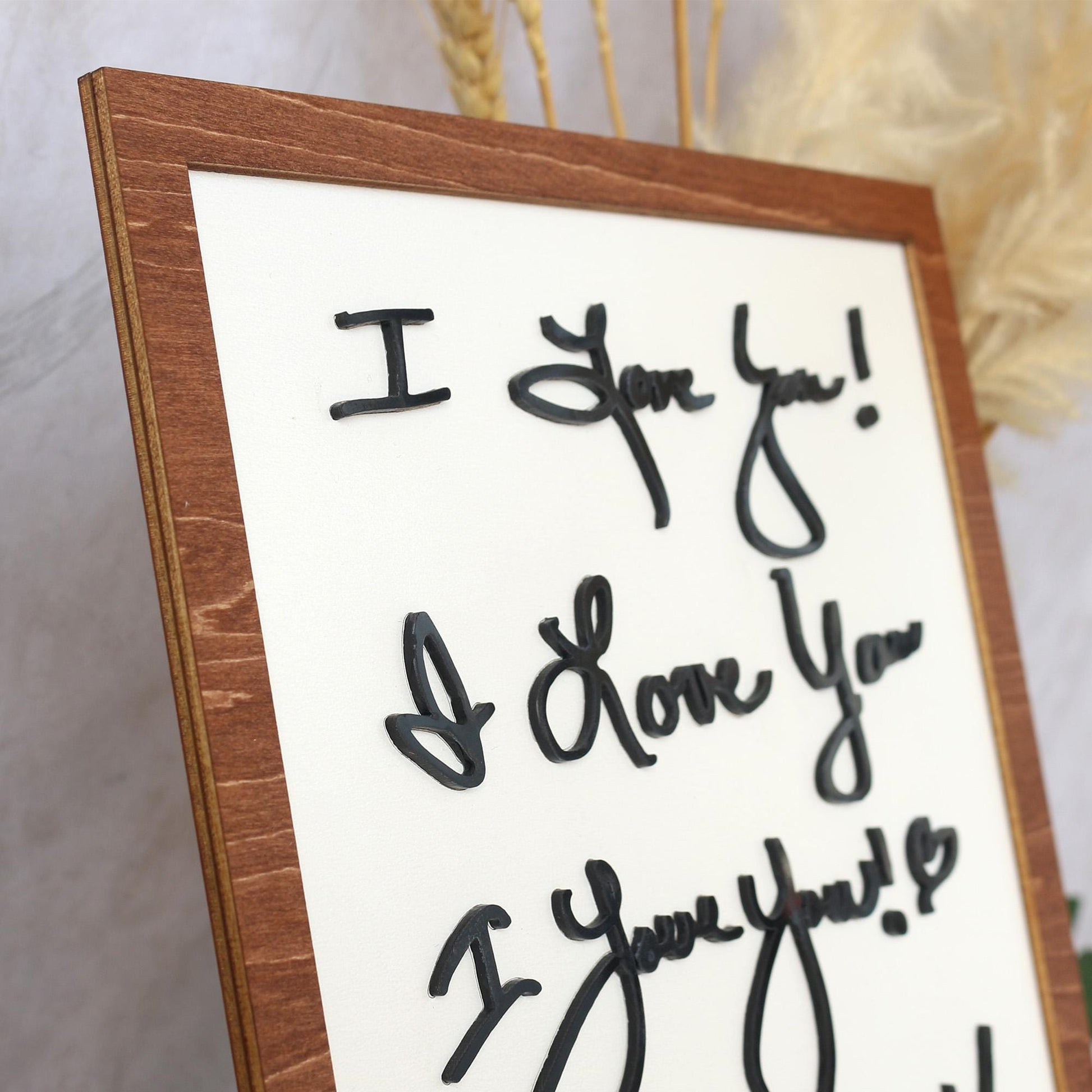 I love You Handwriting Sign | Handwriting Sign 3D with wood and acrylic | Unique Personalized Gift for Mom, Dad, Grandparents, Teacher