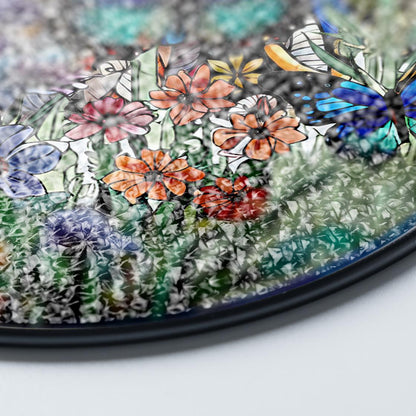 Butterfly Flowers Stained Glass Suncatcher Home Decor,Flowers Stained Glass Window Hanging,Butterfly Decor,Mother's Day,Nature Lover Gift