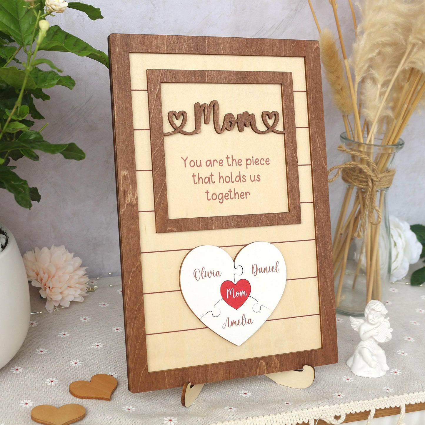 Custom Mom Puzzle Sign With Kids Name, Mother's Day Puzzle Sign, Gift for Mom, Mom Gift From Kids, New Mom Gift, Mother In Law Gift