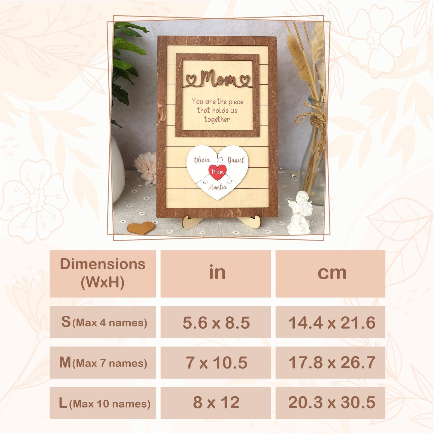 Custom Mom Puzzle Sign With Kids Name, Mother's Day Puzzle Sign, Gift for Mom, Mom Gift From Kids, New Mom Gift, Mother In Law Gift