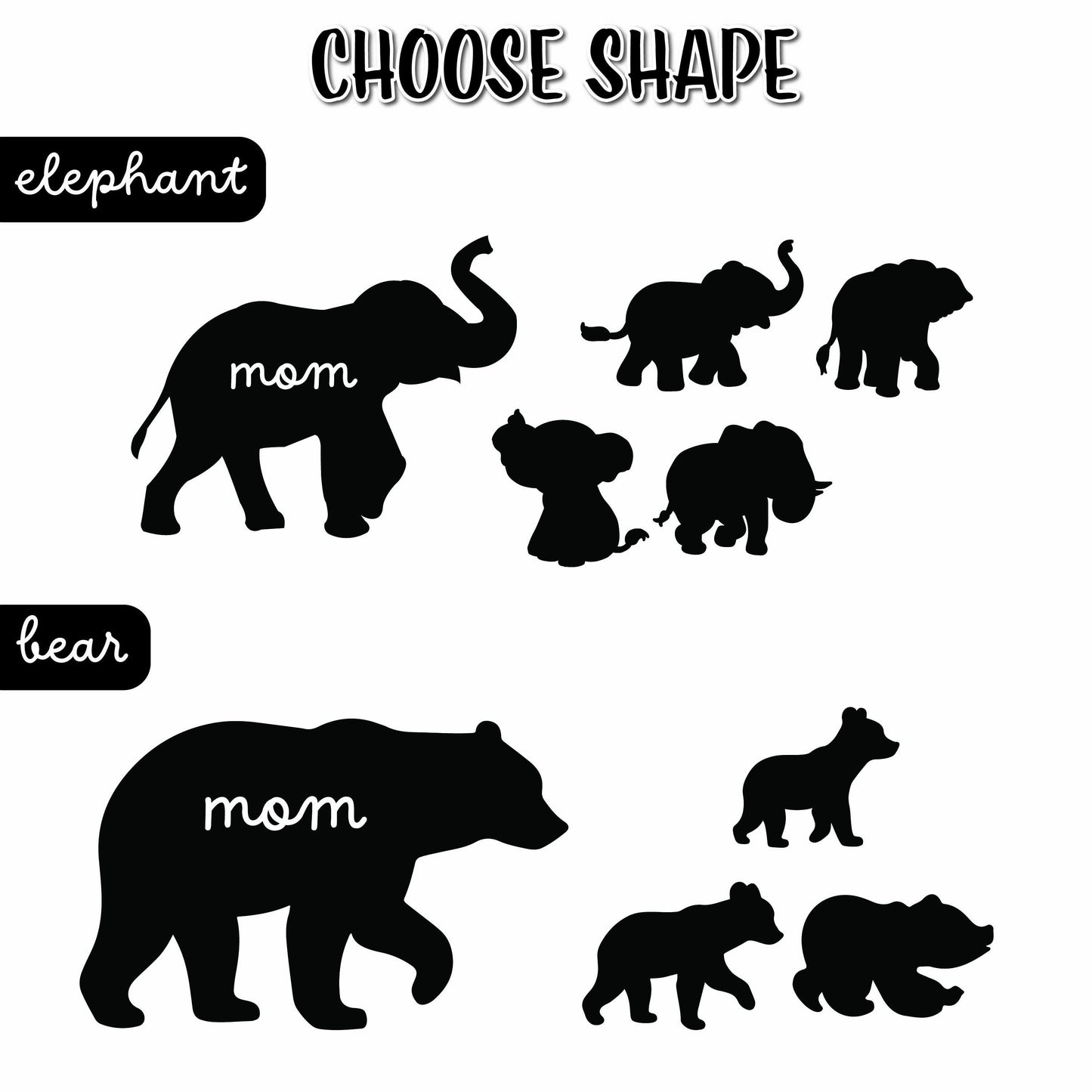 Custom Mother's Day Elephant Suncatcher, Elephant Family suncatcher, Elephant Mother's day Gift, Elephant Decor, Gift For mom, Grandma Gift