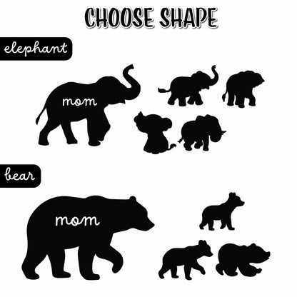 Custom Mother's Day Elephant Suncatcher, Elephant Family suncatcher, Elephant Mother's day Gift, Elephant Decor, Gift For mom, Grandma Gift