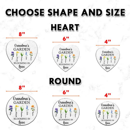 Personalized Grandma's Garden Stone With Birth Month Flower,Nana's Garden Stone,Mother's Day Gift Mom,Grandma With Kid,Grandma's Garden Gift