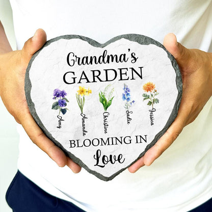 Personalized Grandma's Garden Stone With Birth Month Flower,Nana's Garden Stone,Mother's Day Gift Mom,Grandma With Kid,Grandma's Garden Gift