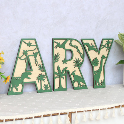 Dinosaur Name Sign - Dinosaur Letters- Personalised Name Sign - Custom Name Decor - - Dinosaur Wall Art - Baby Gift - Nursery Decor