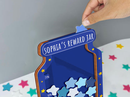 Magnetic Reward Jar with Tokens Classroom Teacher Smiley Star Jar,Chore Chart Gifts for Kids,Reward System,Positive Behavior,Potty Training