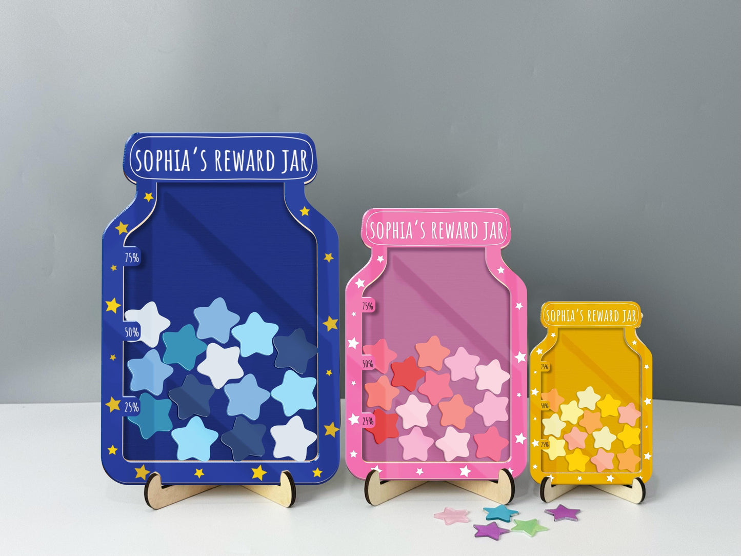 Magnetic Reward Jar with Tokens Classroom Teacher Smiley Star Jar,Chore Chart Gifts for Kids,Reward System,Positive Behavior,Potty Training