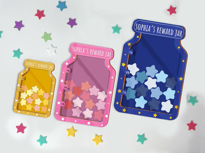 Magnetic Reward Jar with Tokens Classroom Teacher Smiley Star Jar,Chore Chart Gifts for Kids,Reward System,Positive Behavior,Potty Training