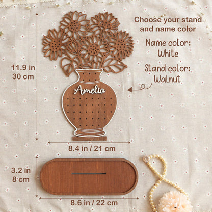 Jewelry Organizer Personalized Earring Stand Sunflower Jewelry Organization Earring Holder Birthday Gifts for Her Mothers Day Gifts