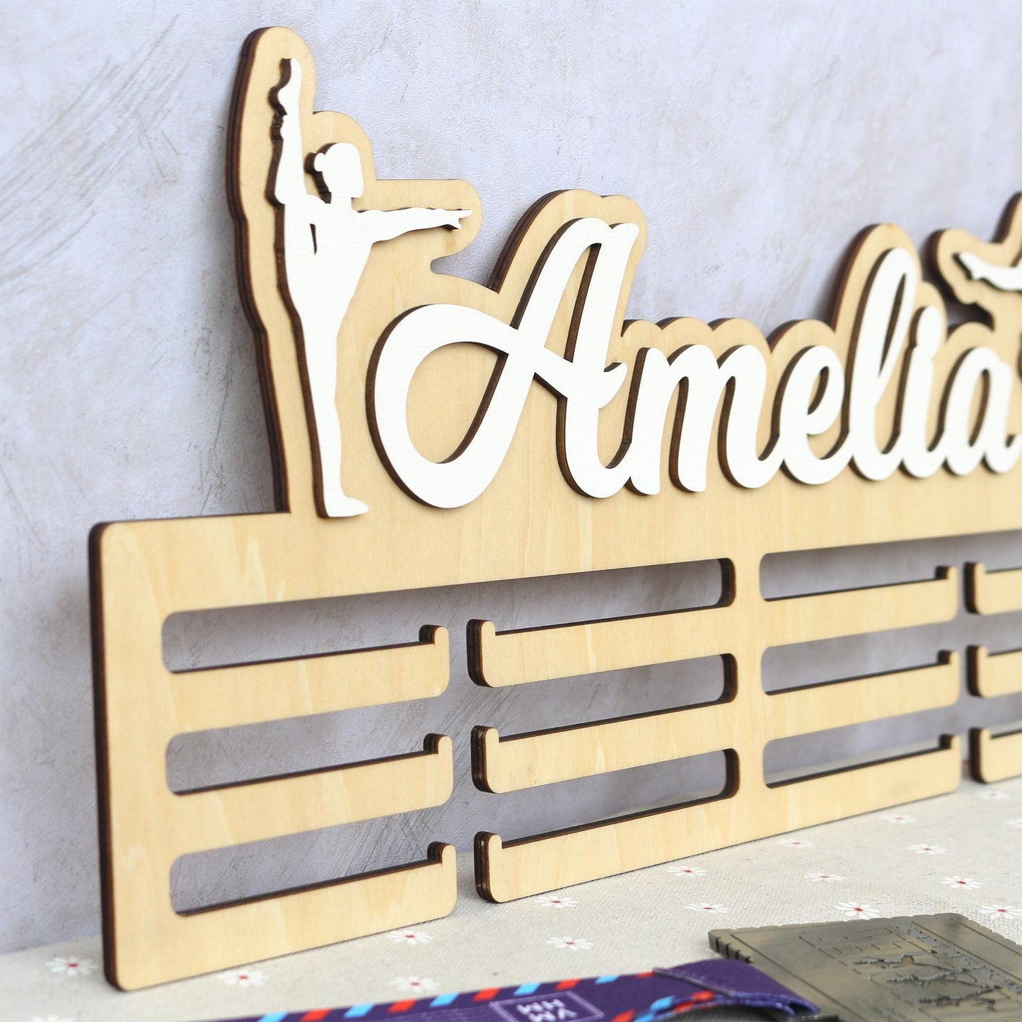 Medal Holder, Gymanstics Medal Hanger, Bedroom Wall Hanging, Medal Display, Bedroom Sign, Bedroom Wall Art, Personalised Sign, Gymnast Sign