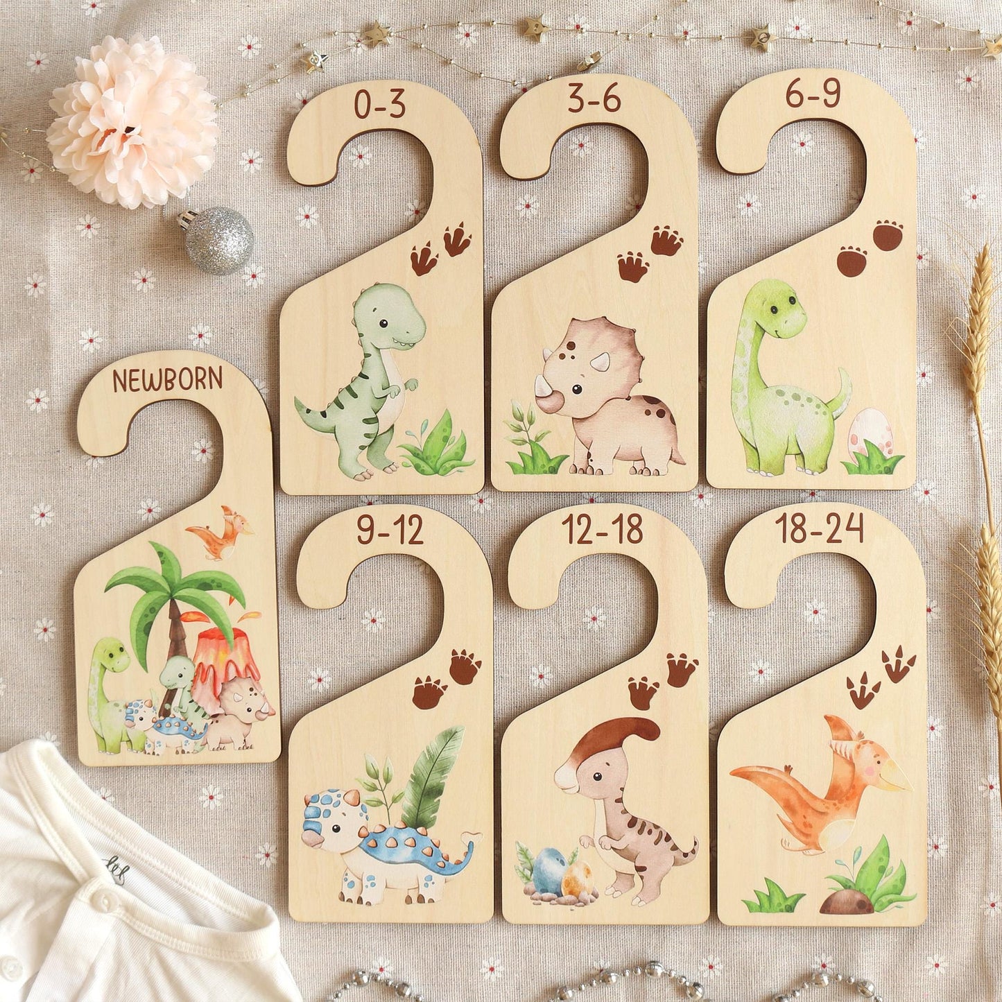 Dinosaur Baby Clothes Dividers, Baby Closet Dividers, Baby Clothes Organisation, Infant Clothes Hangers, Baby Boy Shower Gift