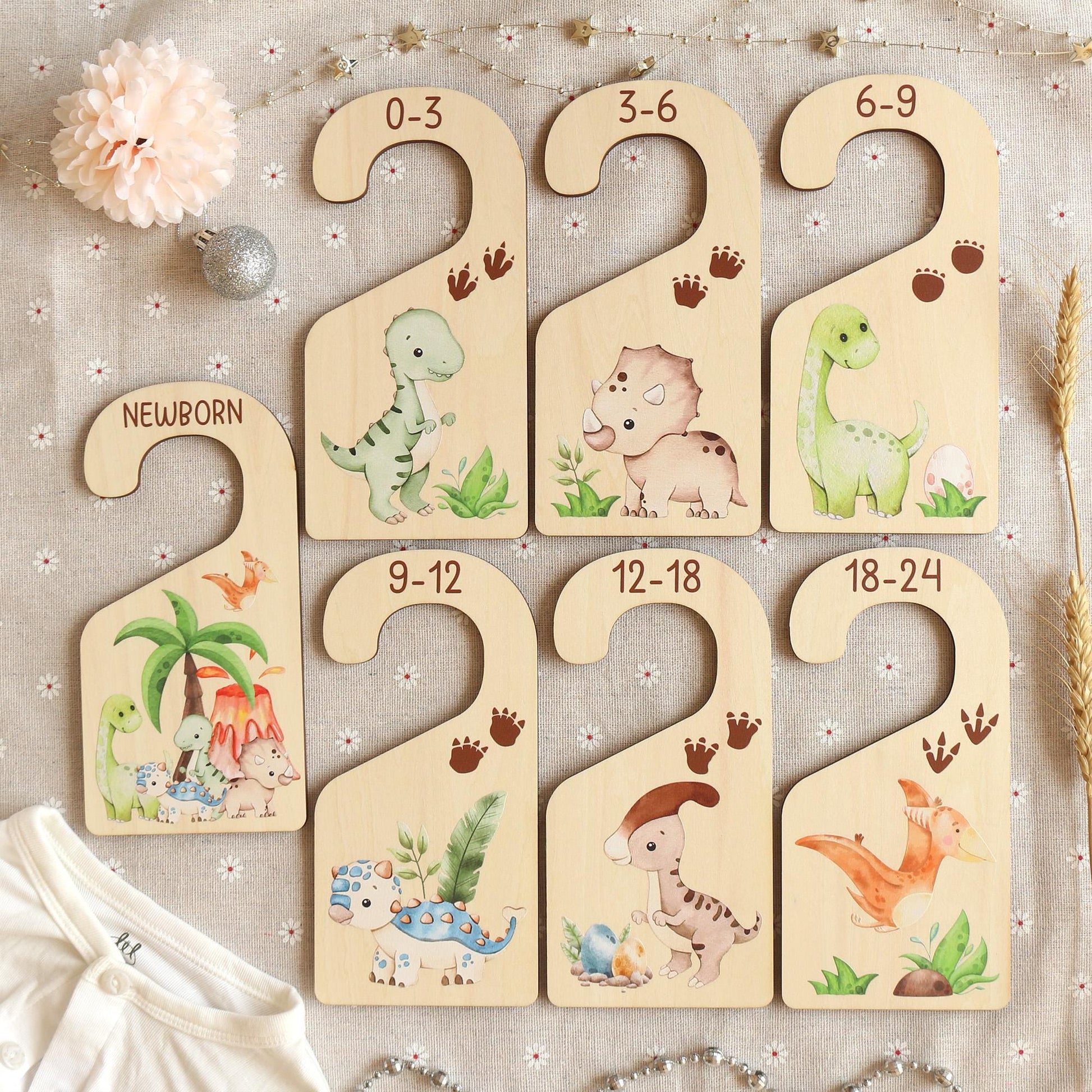 Dinosaur Baby Clothes Dividers, Baby Closet Dividers, Baby Clothes Organisation, Infant Clothes Hangers, Baby Boy Shower Gift