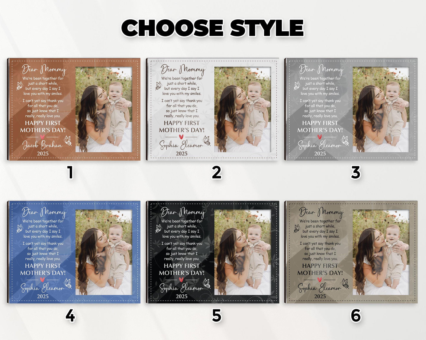 Custom First Mother's Day Picture Frame,Photo Gift for Mom,1st Mothers Day Gift from Baby,Dear Mommy Poem,Mother's Day 2025 Gift New Mommy