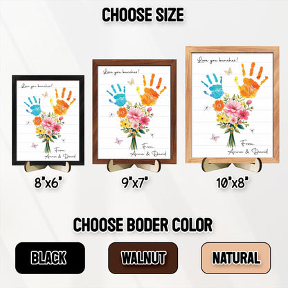 Personalized Handprint Bouquet Gift for Grandma,Mom, Handprint Flower Art Print, Mothers Day, Meaningful Gift for Mom, Gift for Nana