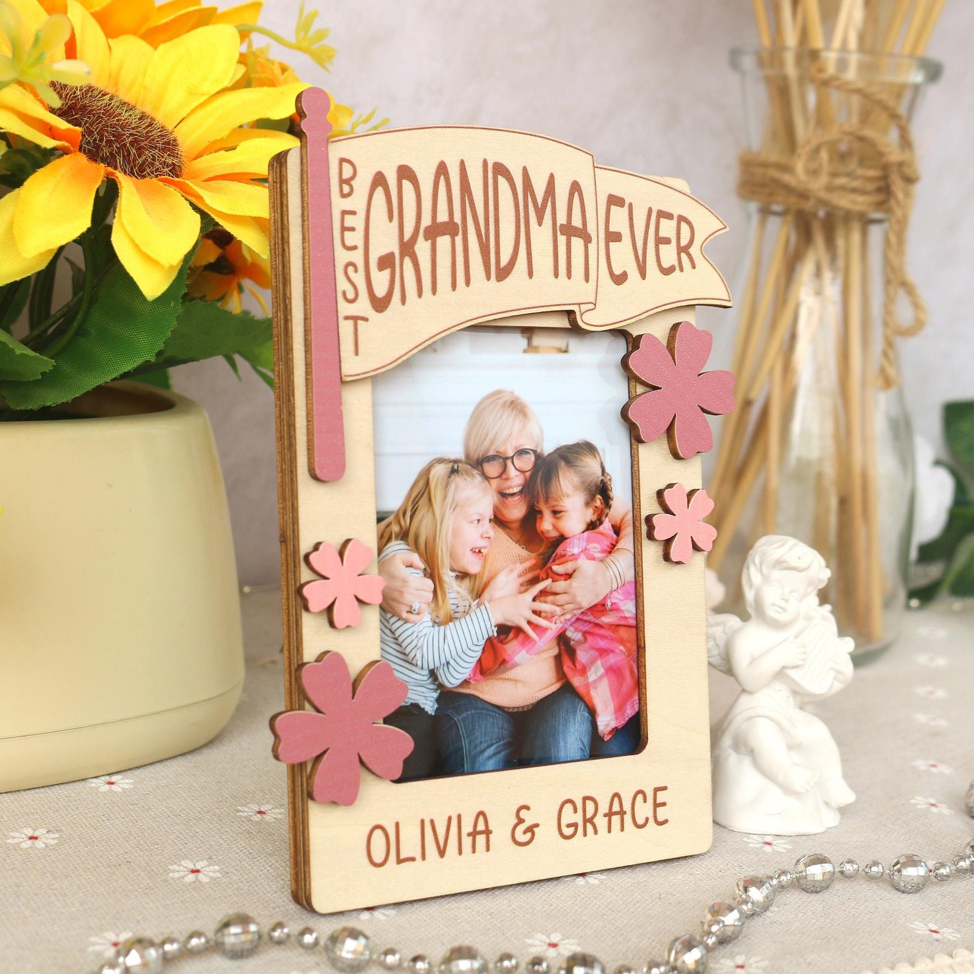 Mothers Day Photo Magnet, Mother's Day Gift, Photo Frame, Gift for Mom, Gift for Grandma, Mothers Day Picture Frame, Kids Photo for Fridge