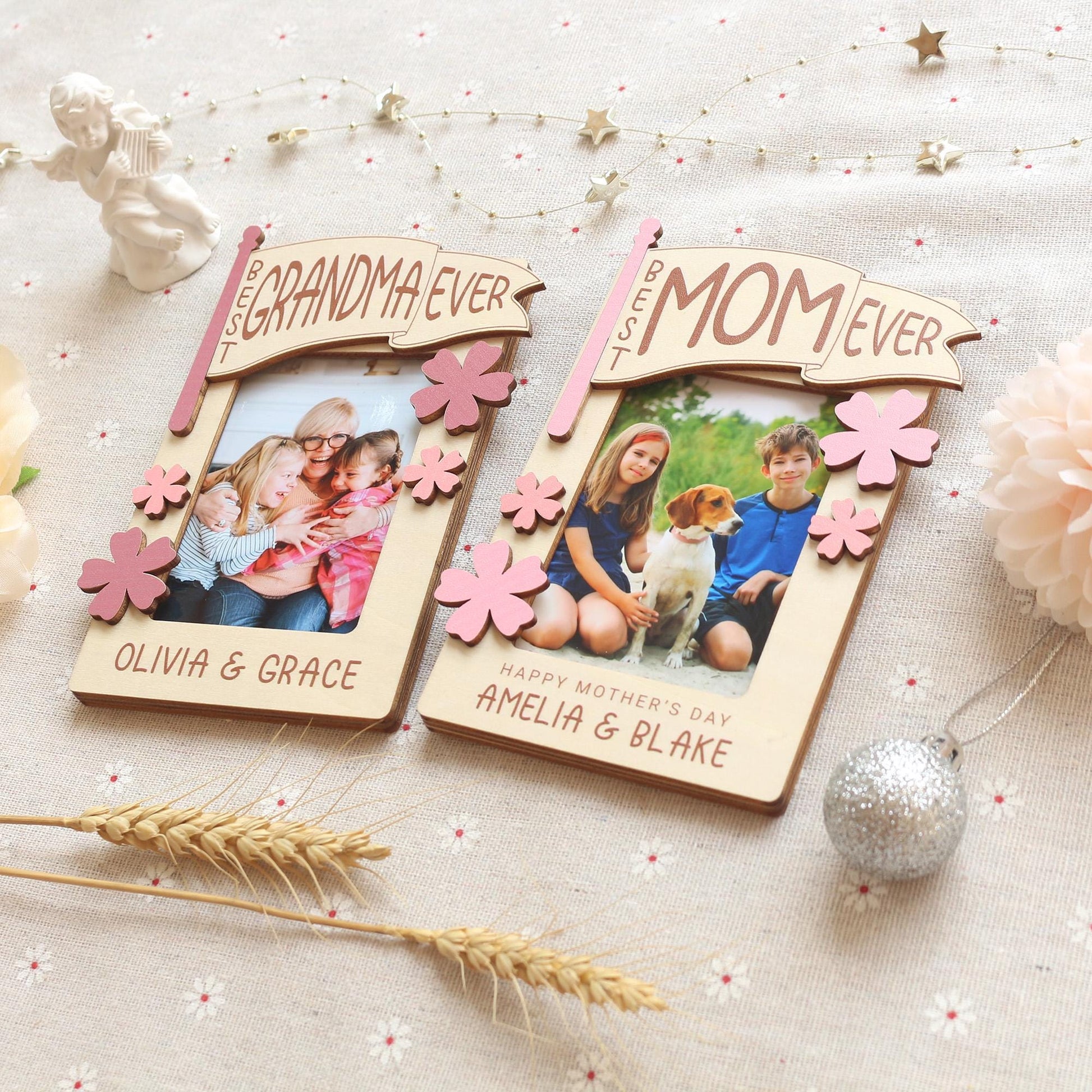 Mothers Day Photo Magnet, Mother's Day Gift, Photo Frame, Gift for Mom, Gift for Grandma, Mothers Day Picture Frame, Kids Photo for Fridge