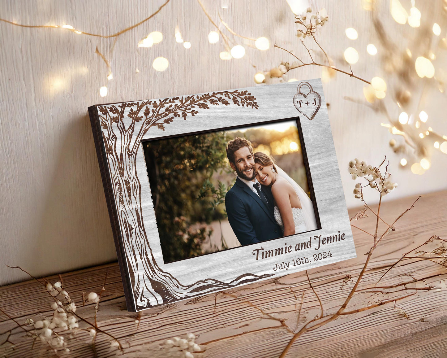 Personalized Wedding Gift,Engagement Photo Frame Plaque,Wedding Picture Frame with Date,Couple Gift,Newlywed Gift,Gift for Husband Wife