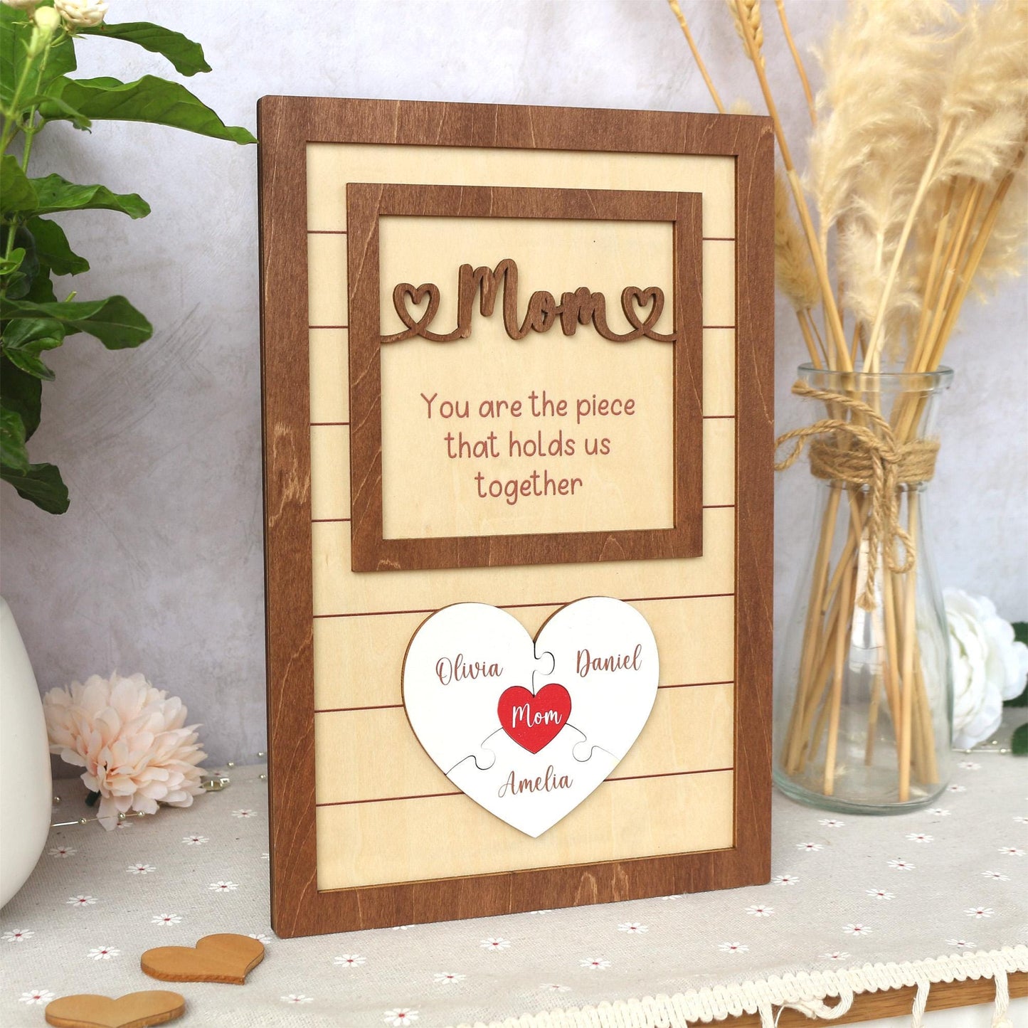 Custom Mom Puzzle Sign With Kids Name, Mother's Day Puzzle Sign, Gift for Mom, Mom Gift From Kids, New Mom Gift, Mother In Law Gift